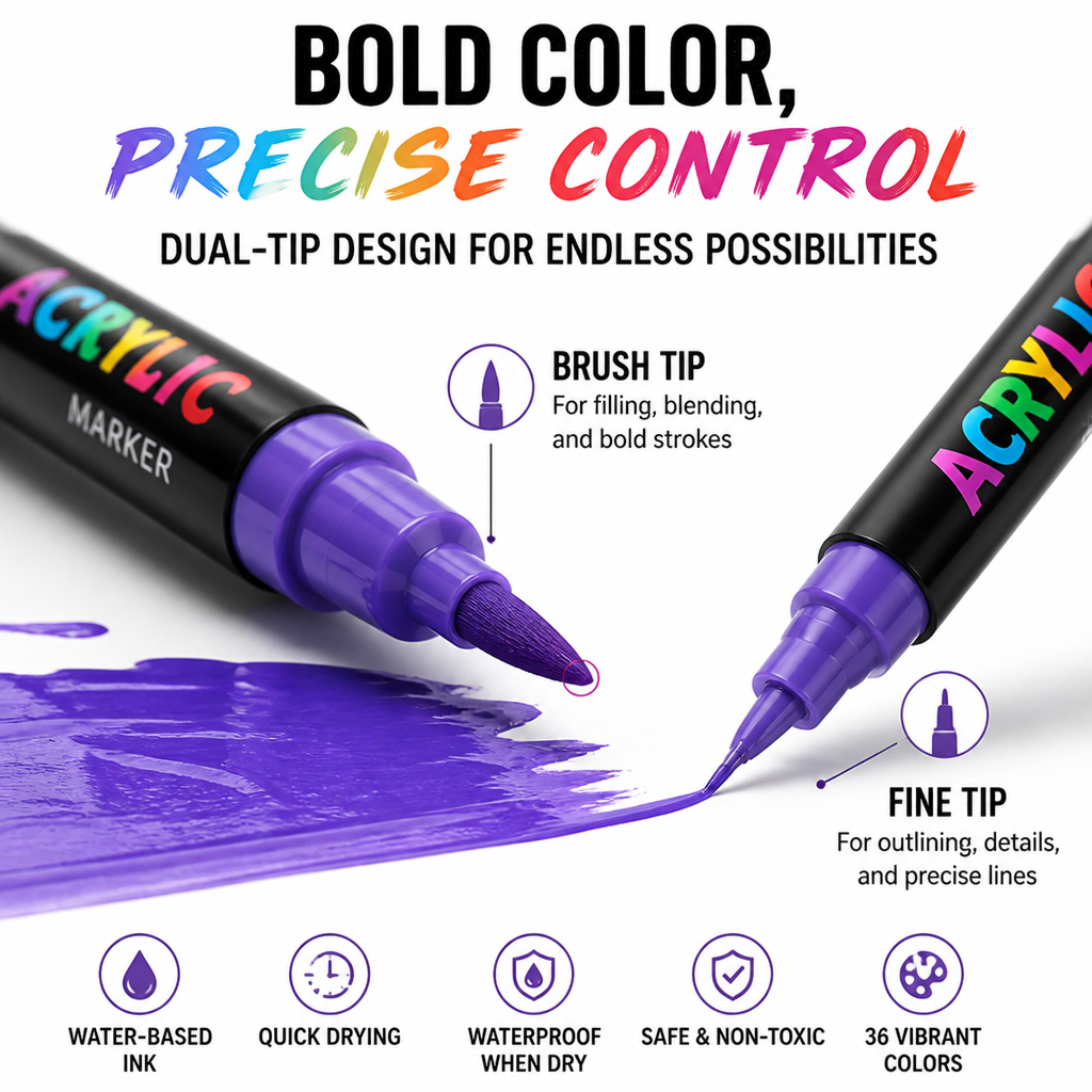 HyperLuxe™ Acrylic Paint Pens — Ignite Your Creativity with Bold, Lasting Colors That Never Fade