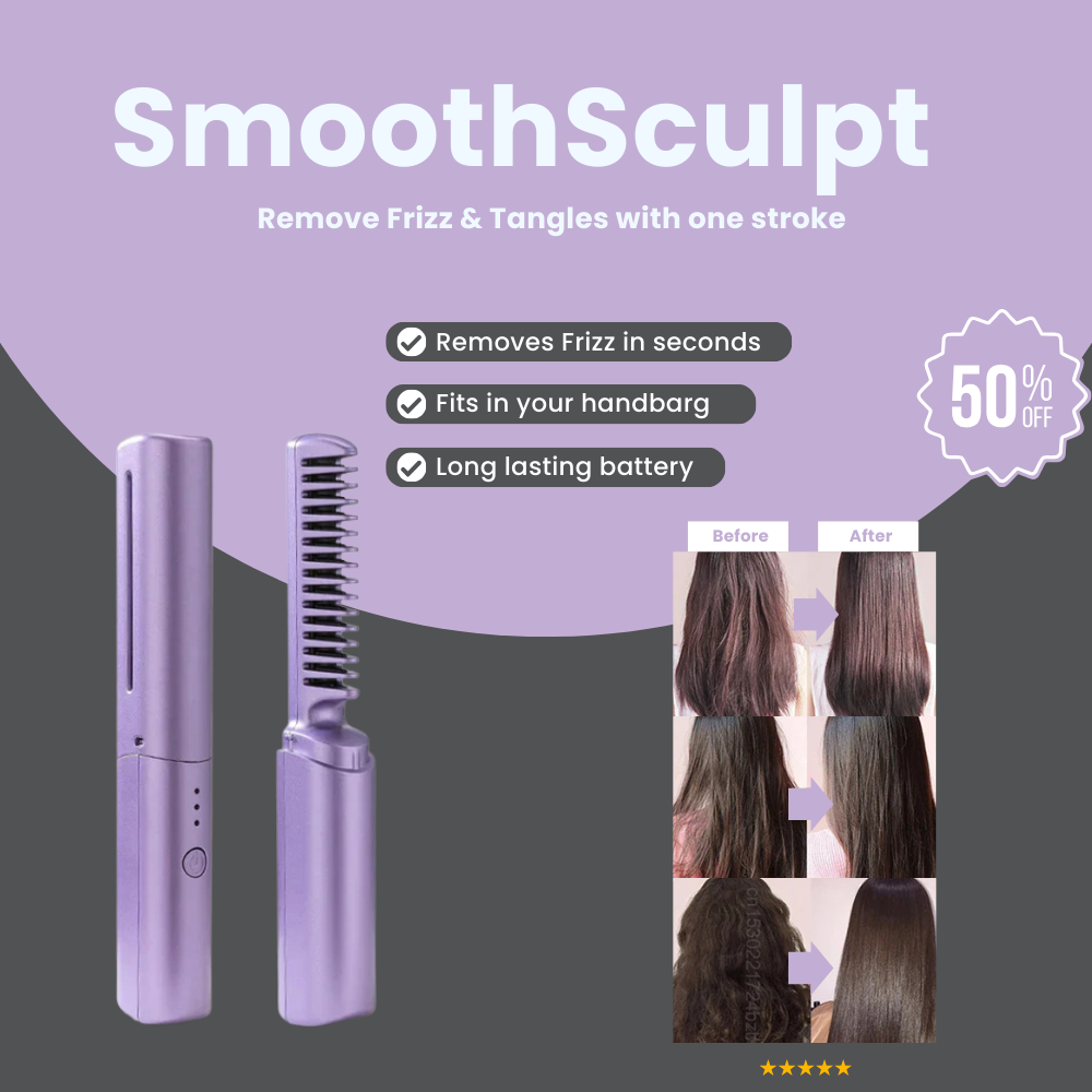 SmoothSculpt Wireless Hair Straightener | Portable so it fits in your bag