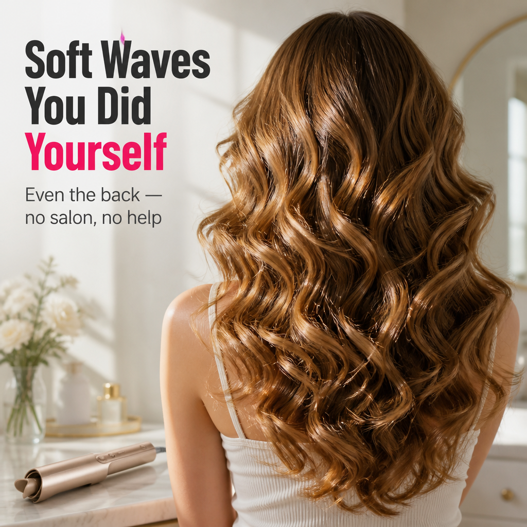 VivantaCurl™ — Wrap, Curl & Release Soft Waves in Seconds Without Tangles or Burns
