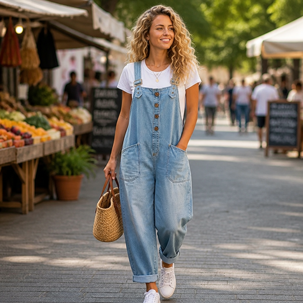 VieraFlex™ Relaxed Denim Jumpsuit — Feel Unstoppable Comfort and Effortless Confidence All Day Long