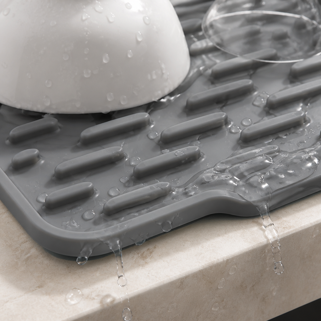 AquaGuard™ Mat — End Kitchen Chaos with Dry Counters and Safer Dishes Every Time