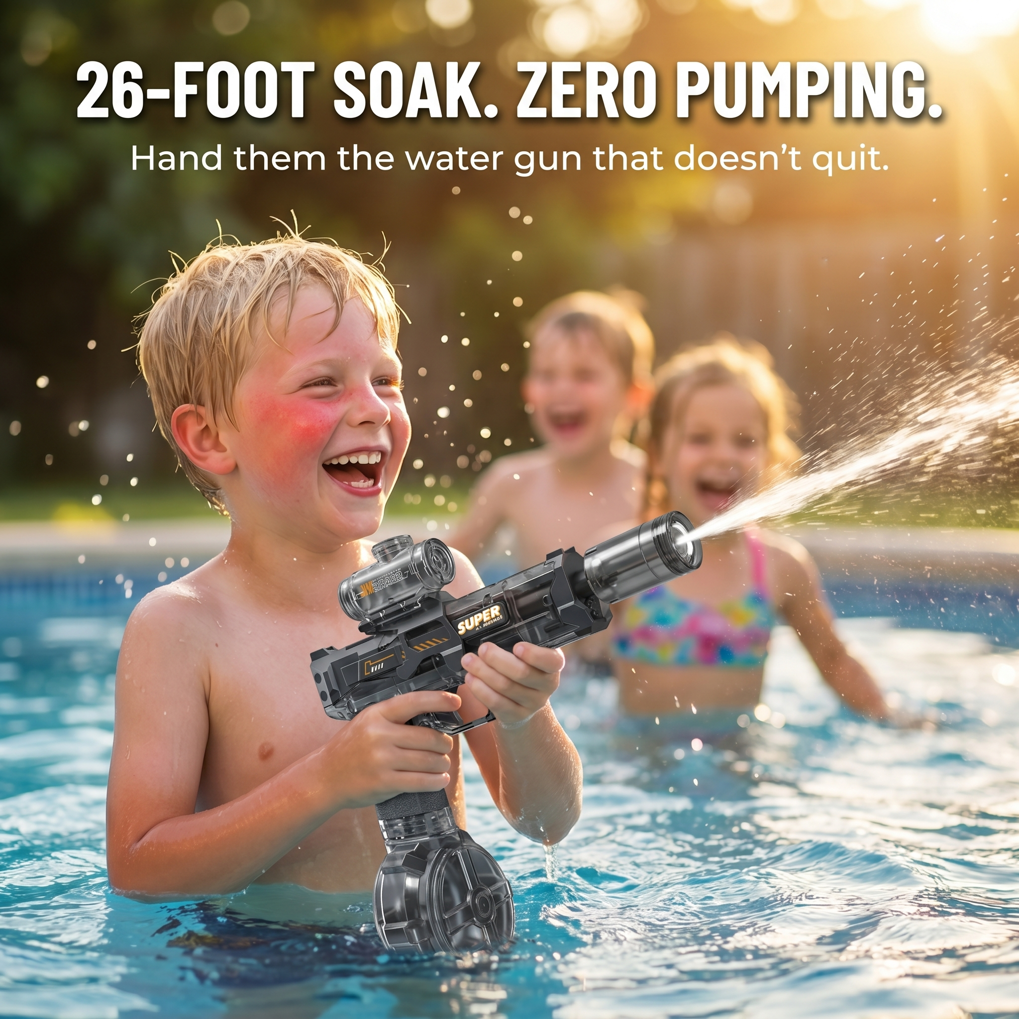 AquaBlast™ — Soak the Whole Yard at 26 Feet Without Pumping Once
