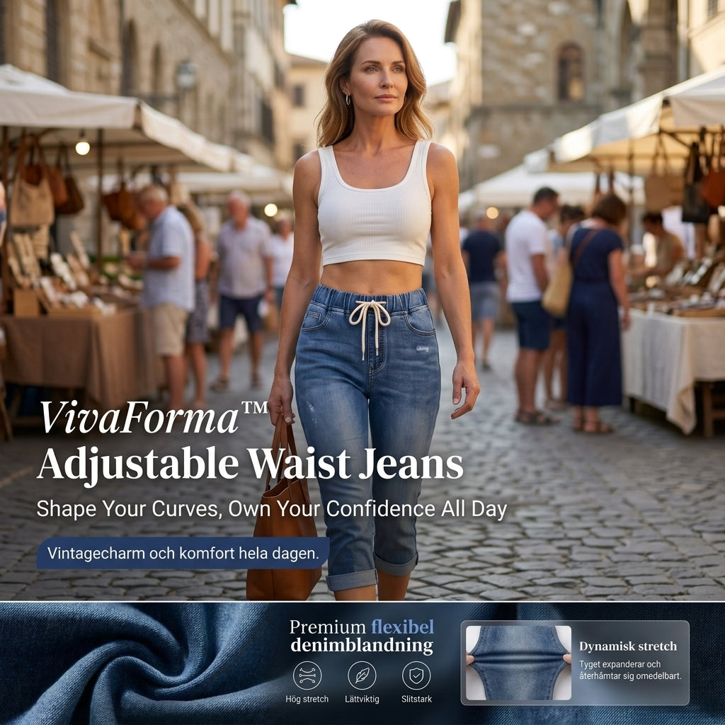 VivaForma™ – Relaxed Pull-On Stretch Jeans with Adjustable Drawstring Waist