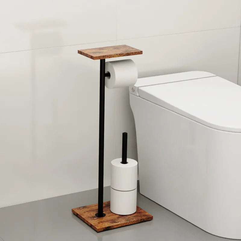 Freestanding Toilet Roll Holder | Tray for Phone and Accessories | Stable Stand | BathBridge