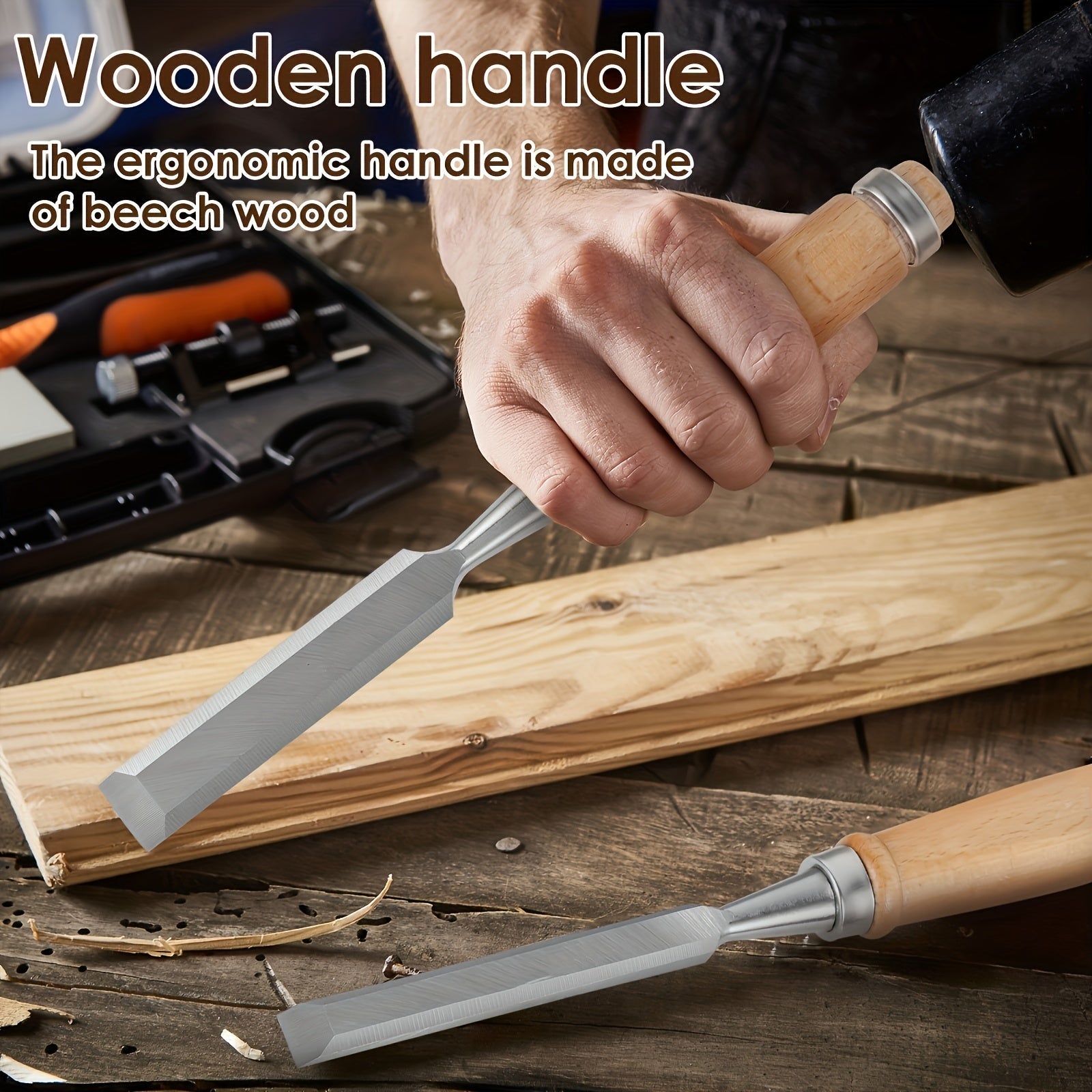 12-Piece Precision Wood Chisel Set for Clean Woodworking