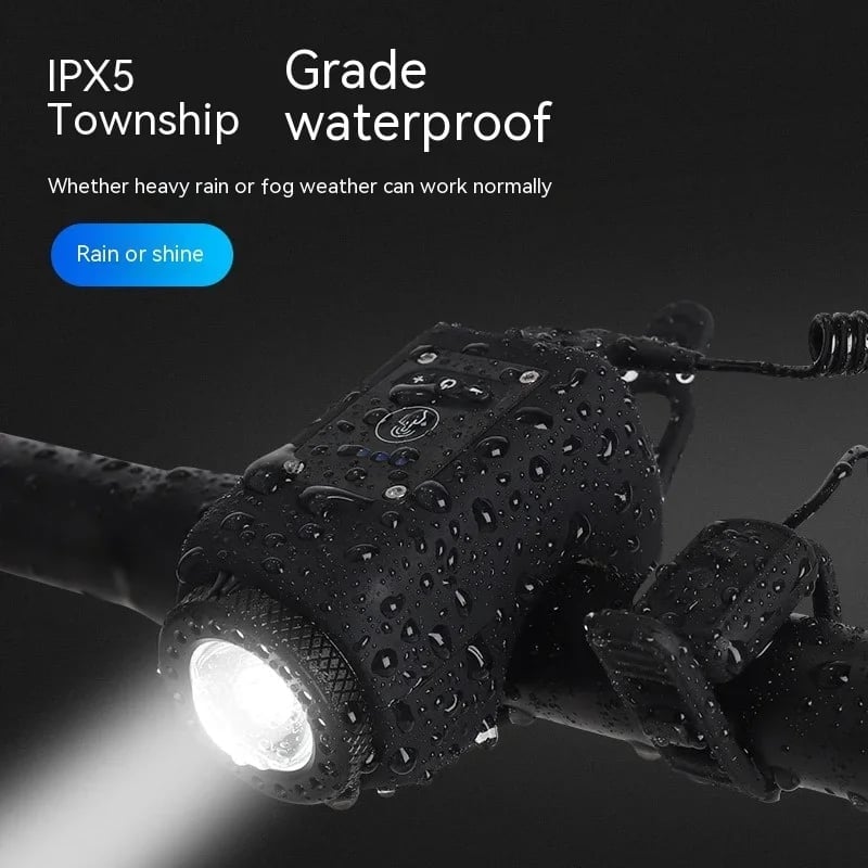USB Rechargeable Bicycle Light with Built-in Horn