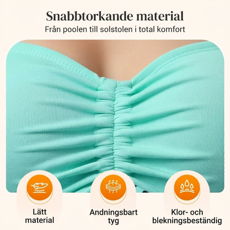Adjustable Strap Swim Set with High-Waisted Bikini Bottom