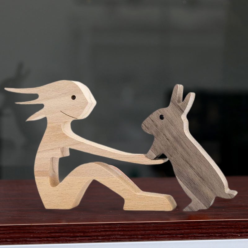 Handcrafted Wooden Sculpture for Animal Lovers