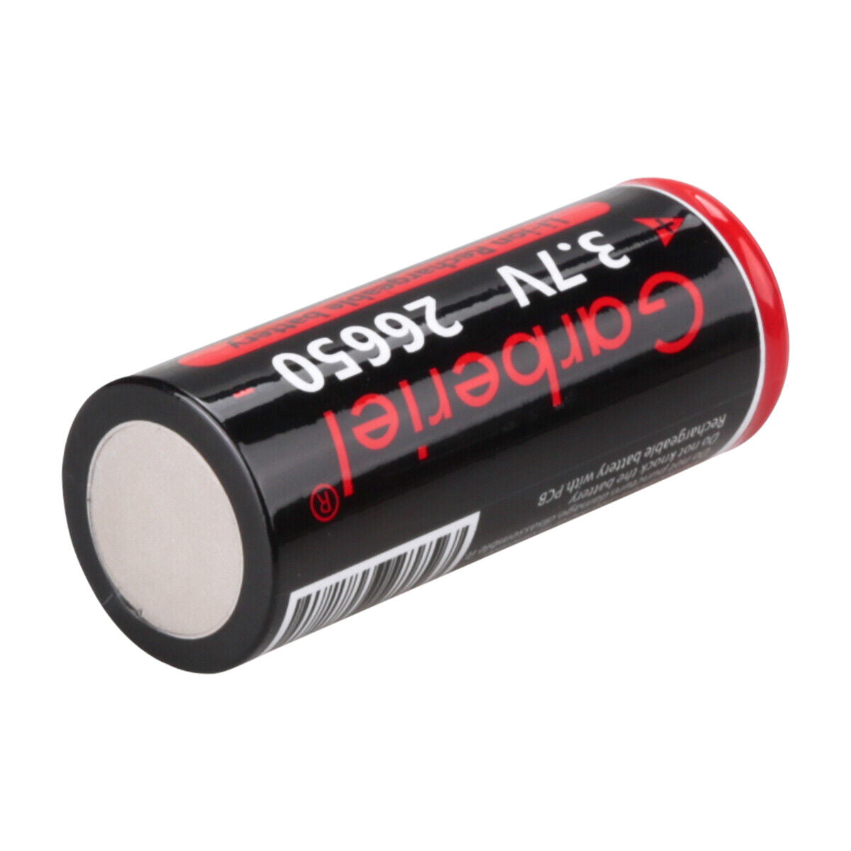 2-Pack 3.7V Rechargeable Flat Top Lithium-ion Batteries 26650