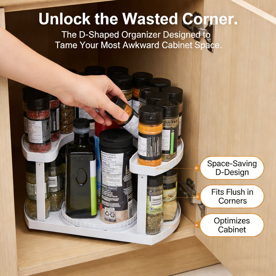 2-Tiered Lazy Susan in D-Shape