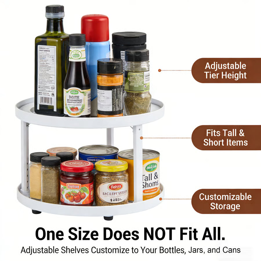 2-Tiered Lazy Susan in D-Shape