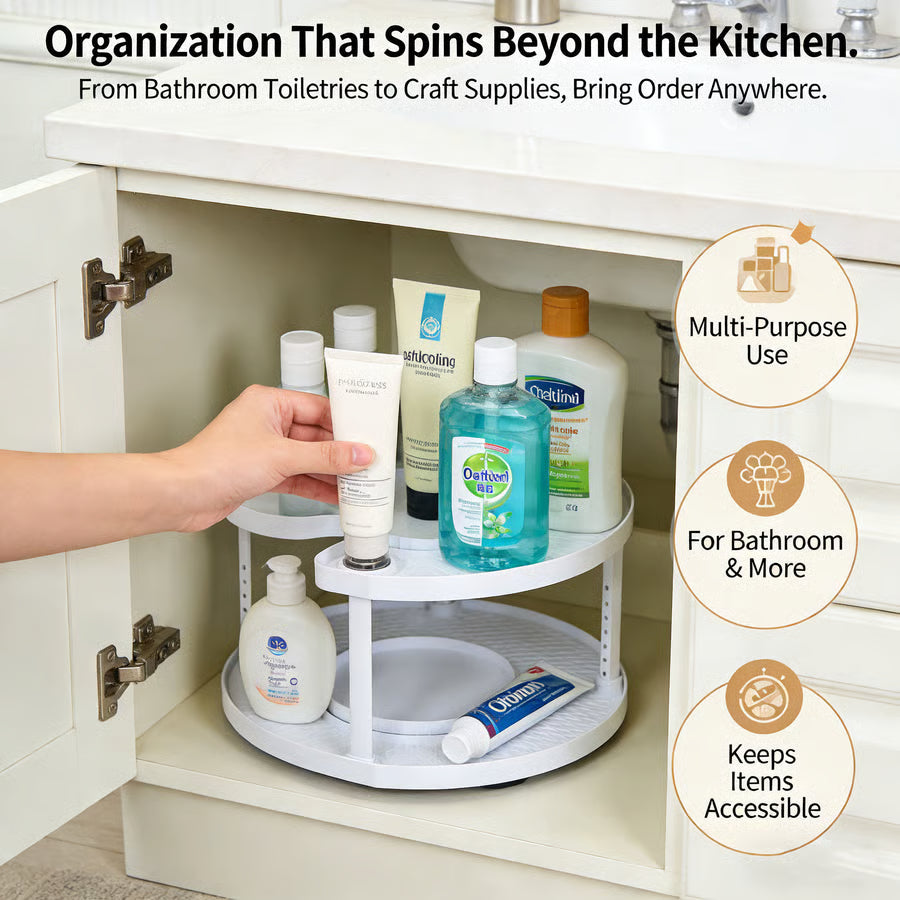 2-Tiered Lazy Susan in D-Shape