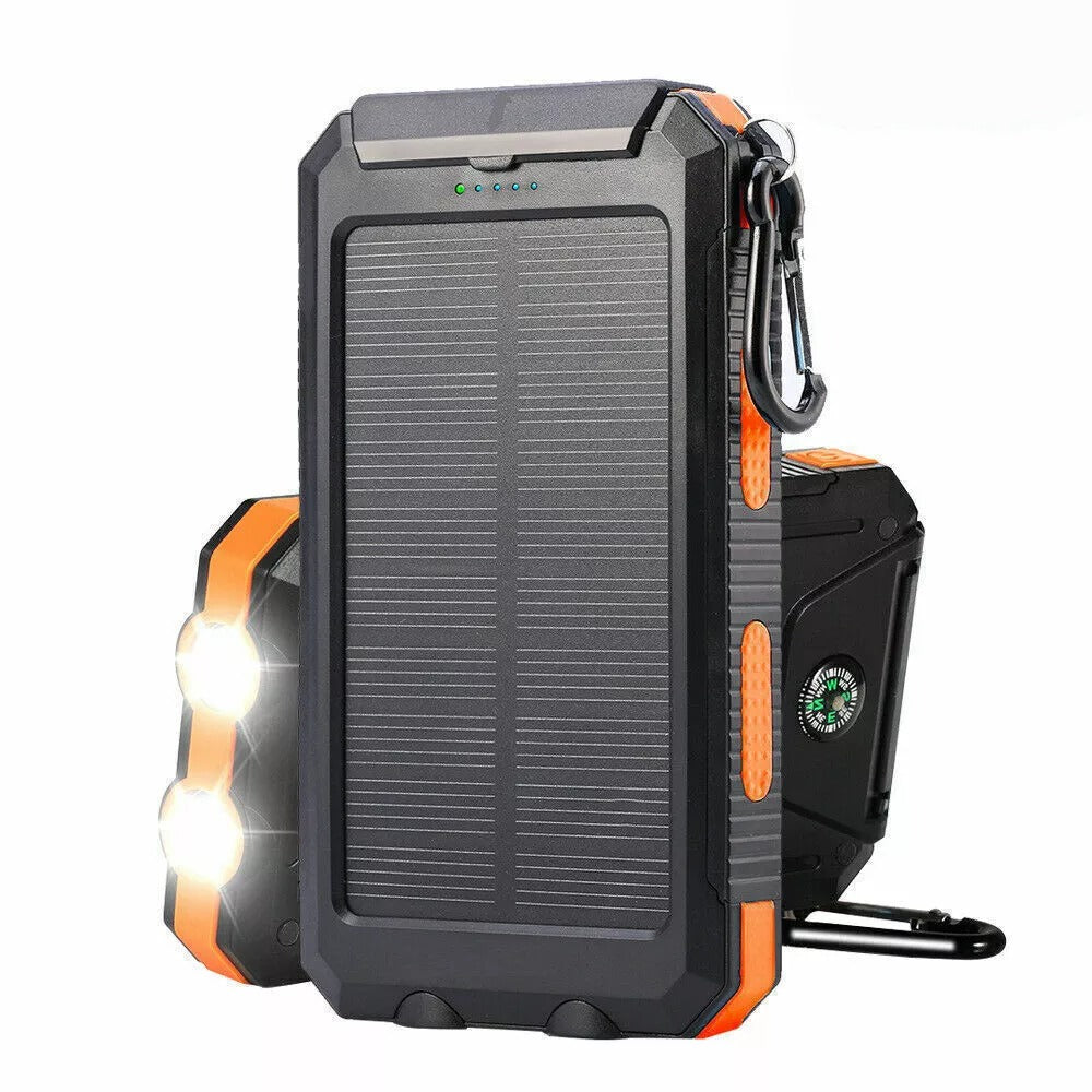 Dual Flashlight Solar Charger with 20000mAh Battery Capacity
