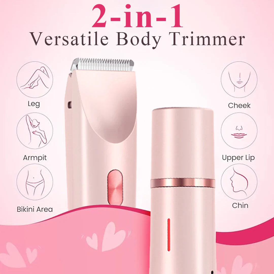 TrimVel | 2 in 1 painless bikini and facial hair trimmer