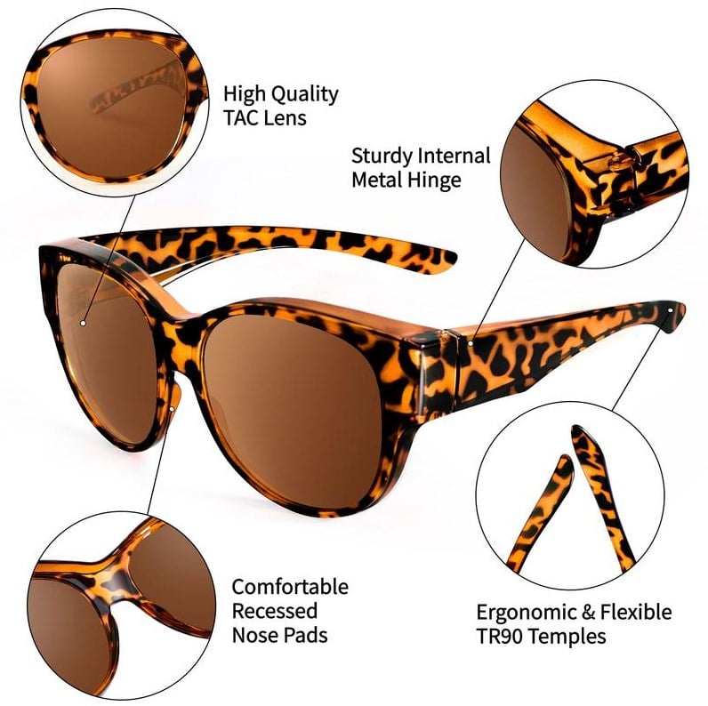 Oversized Cat-Eye Sunglasses with UV400 Polarized Lenses