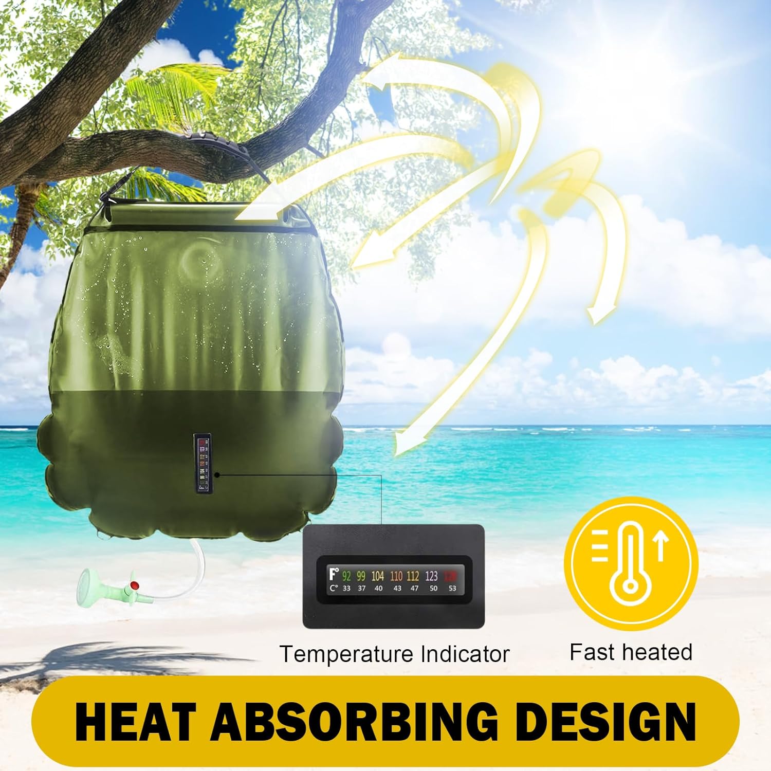 20L Outdoor Camping Shower Bag with Solar Heating – Portable Design