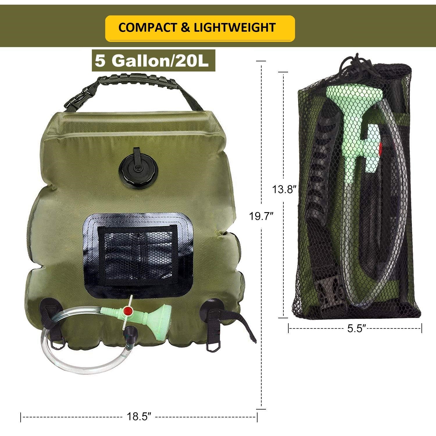 20L Outdoor Camping Shower Bag with Solar Heating – Portable Design