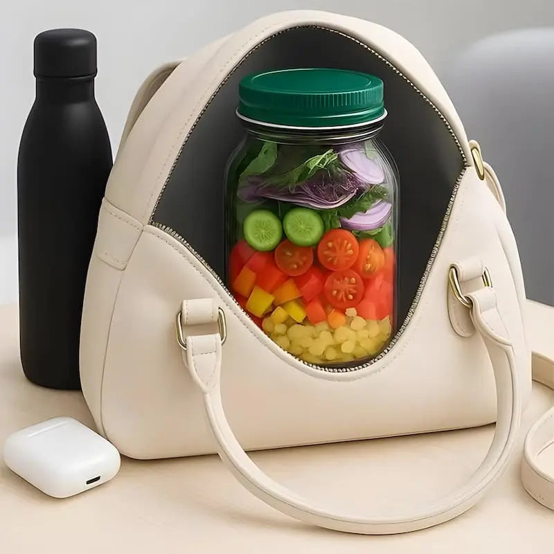 Glass Salad Dish | Side Entry | Airtight Twist Cap | FreshBowl