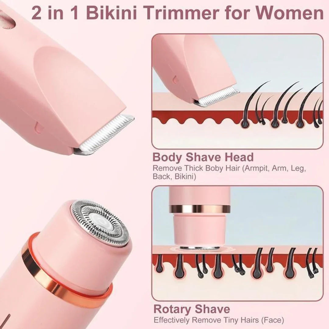 TrimVel | 2 in 1 painless bikini and facial hair trimmer