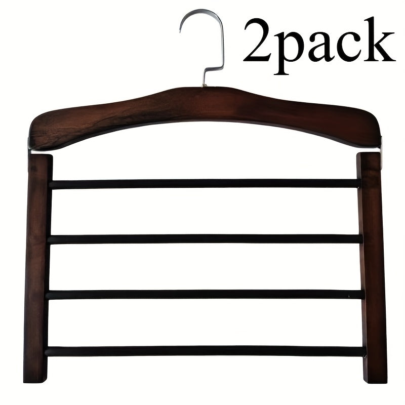 Set of 2 Multi-Layer Wooden Trouser Hangers