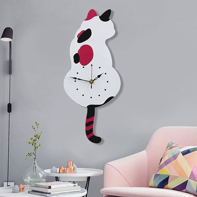Cat Motion Wall Clock with Moving Tail Feature
