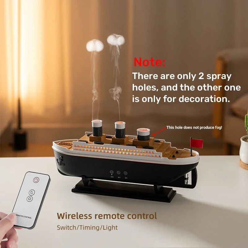 Luxury Ship Aromatherapy Humidifier - Infuse Your Space with Silky Mist