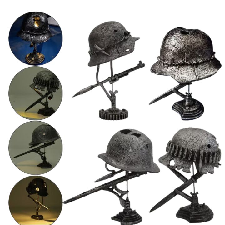 Vintage Helmet Lamp - Illuminate Your Home with Historical Charm