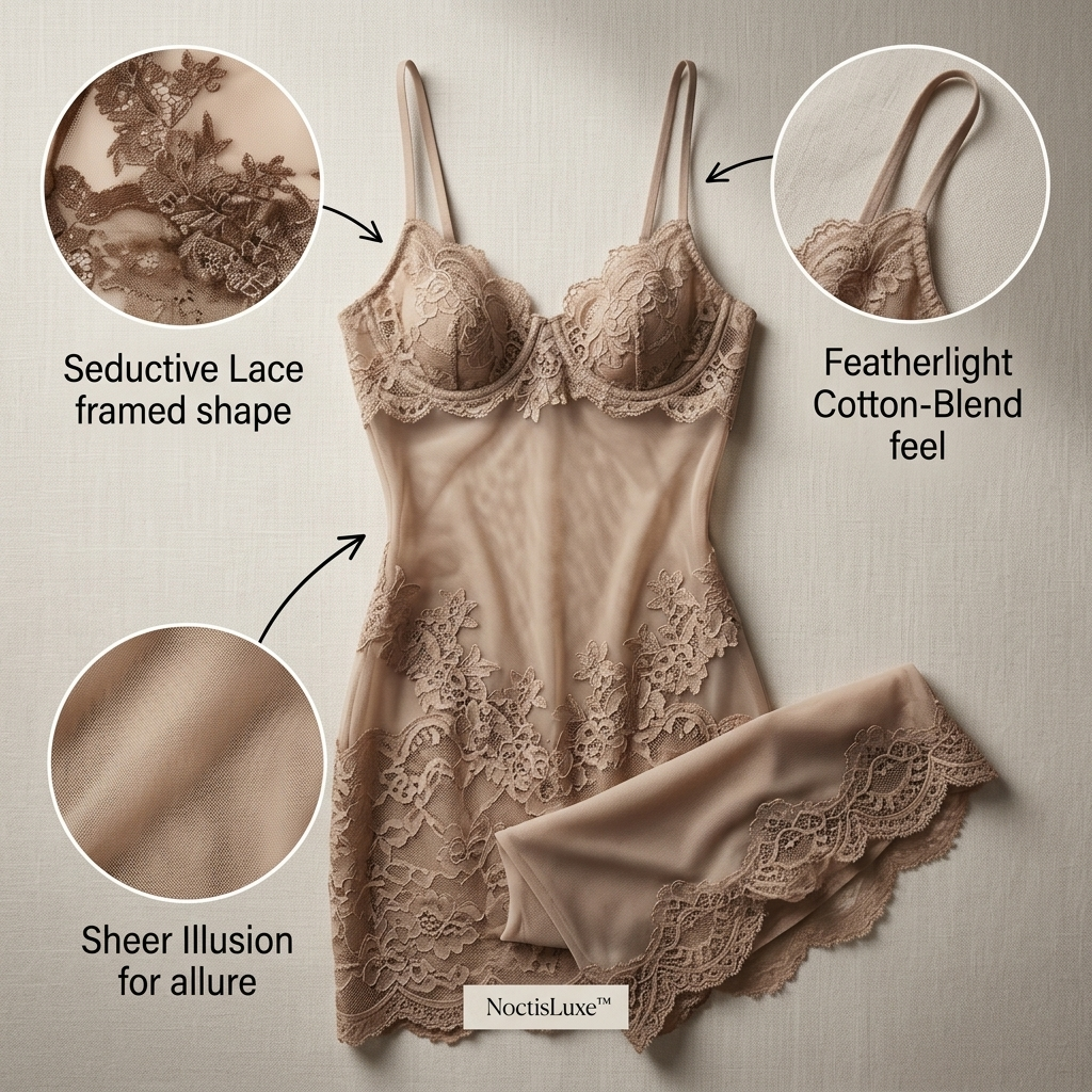 NoctisLuxe™ Lace Illusion Dress — Unleash Your Inner Goddess with Effortless Seductive Comfort