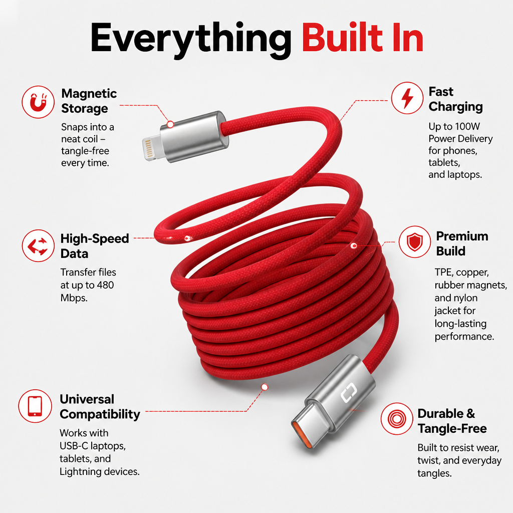 AeroMag™ — Charge Faster, Stay Tangle-Free, and Own Your Space Instantly