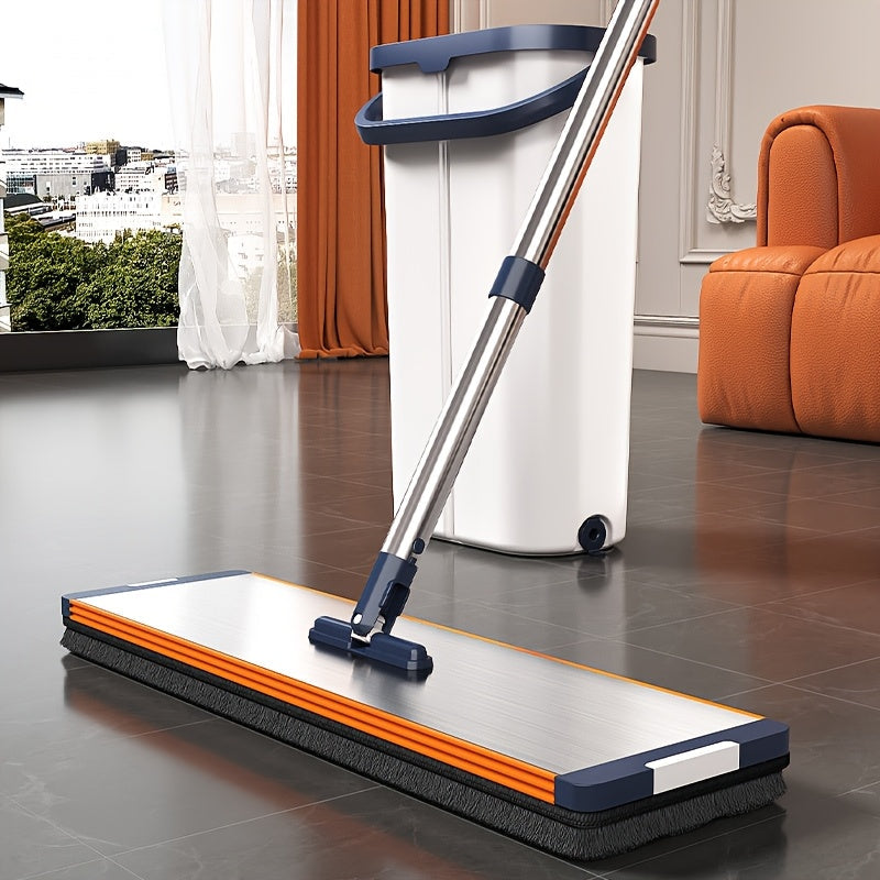 Flat Mop Set with Bucket and Wringing Function