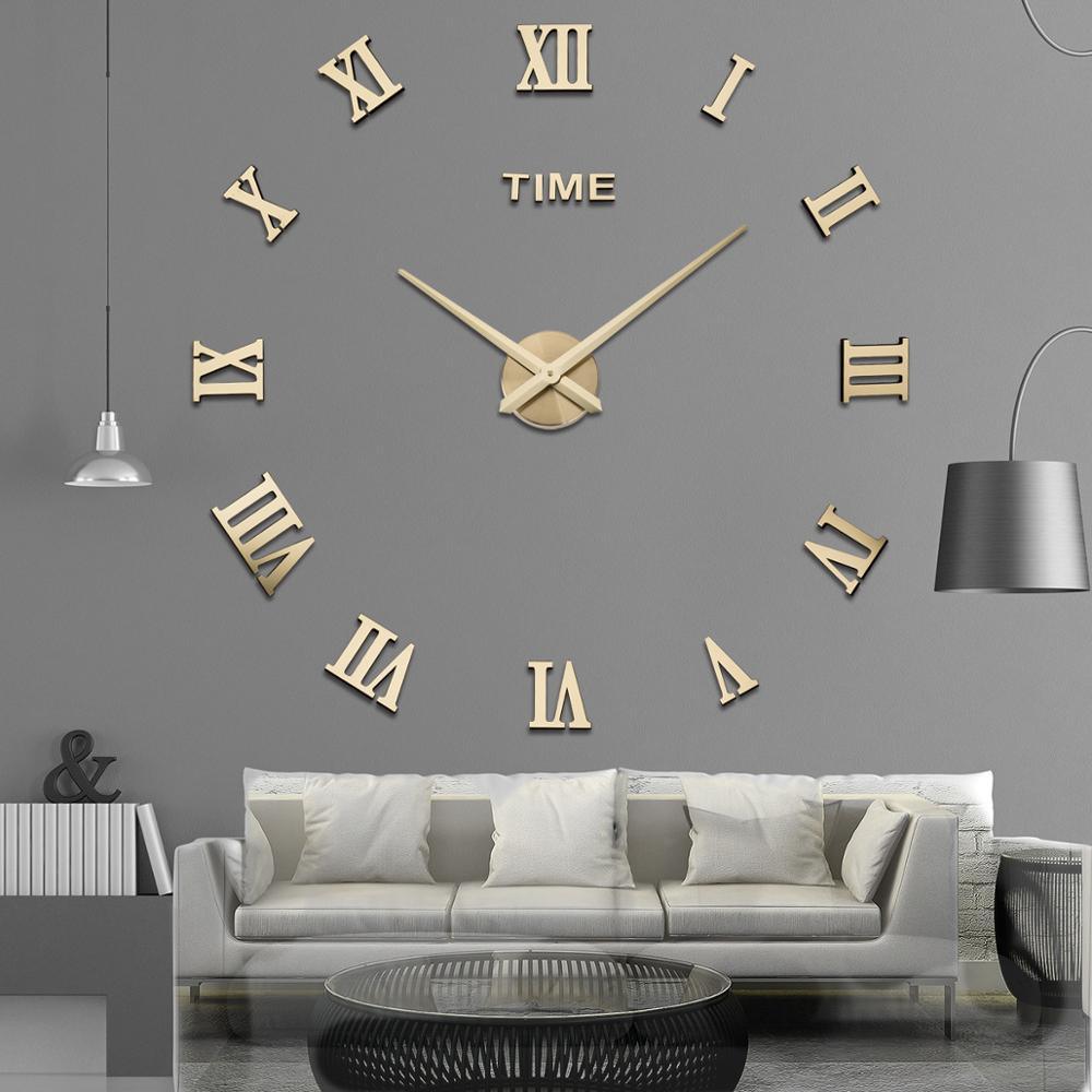 Silver Mirror Finish Wall Clock Featuring Roman Numerals