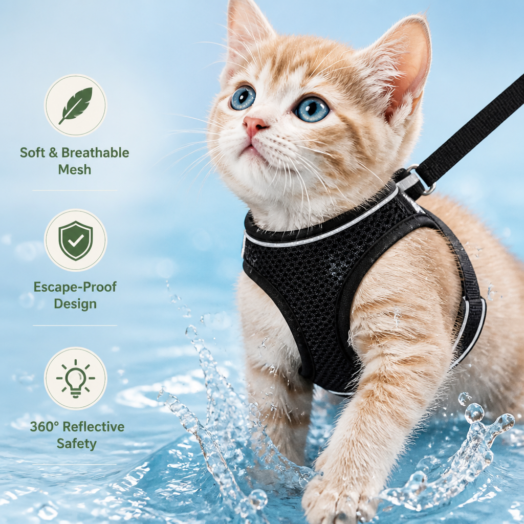 WhiskerGuard™ Comfort Harness — Wrap Your Cat in Calm, Safe, and Escape-Proof Freedom