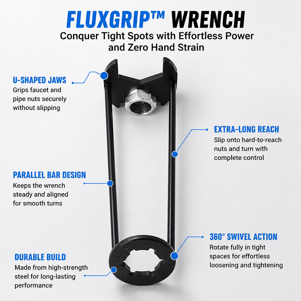FluxGrip™ Wrench — Conquer Tight Spots with Effortless Power and Zero Hand Strain