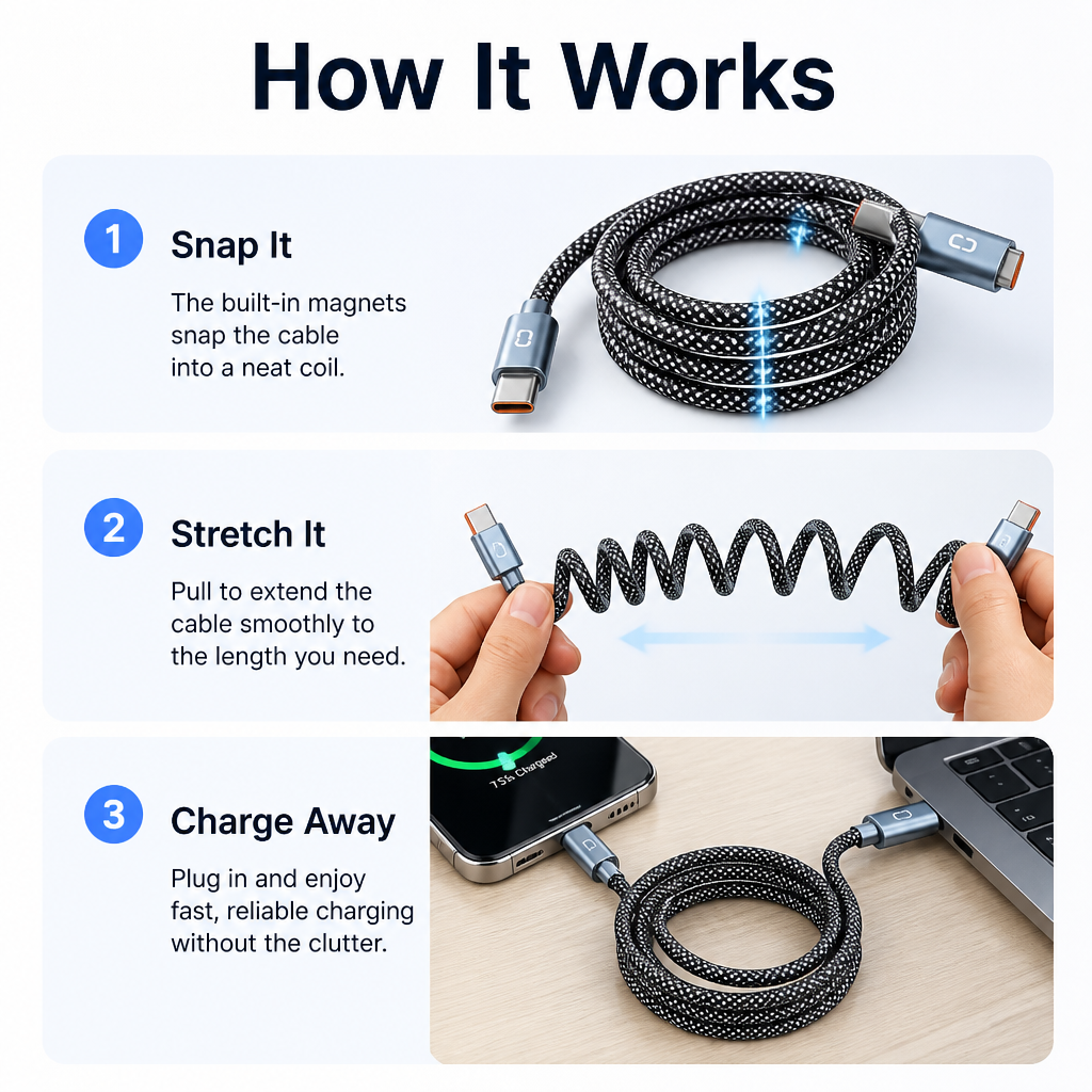 AeroMag™ — Charge Faster, Stay Tangle-Free, and Own Your Space Instantly