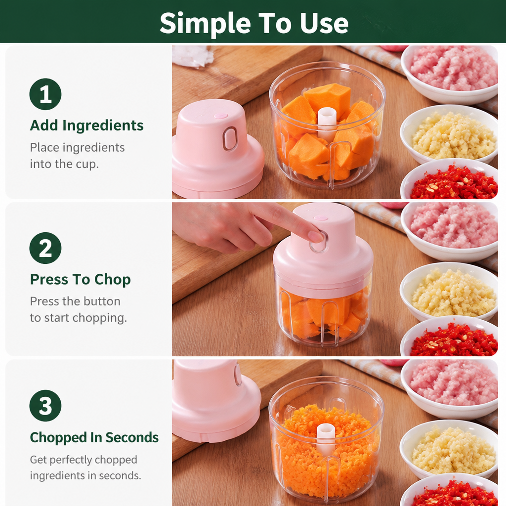 GlideChop™ Mini — Crush Meal Prep Hassles and Reclaim Your Time Instantly