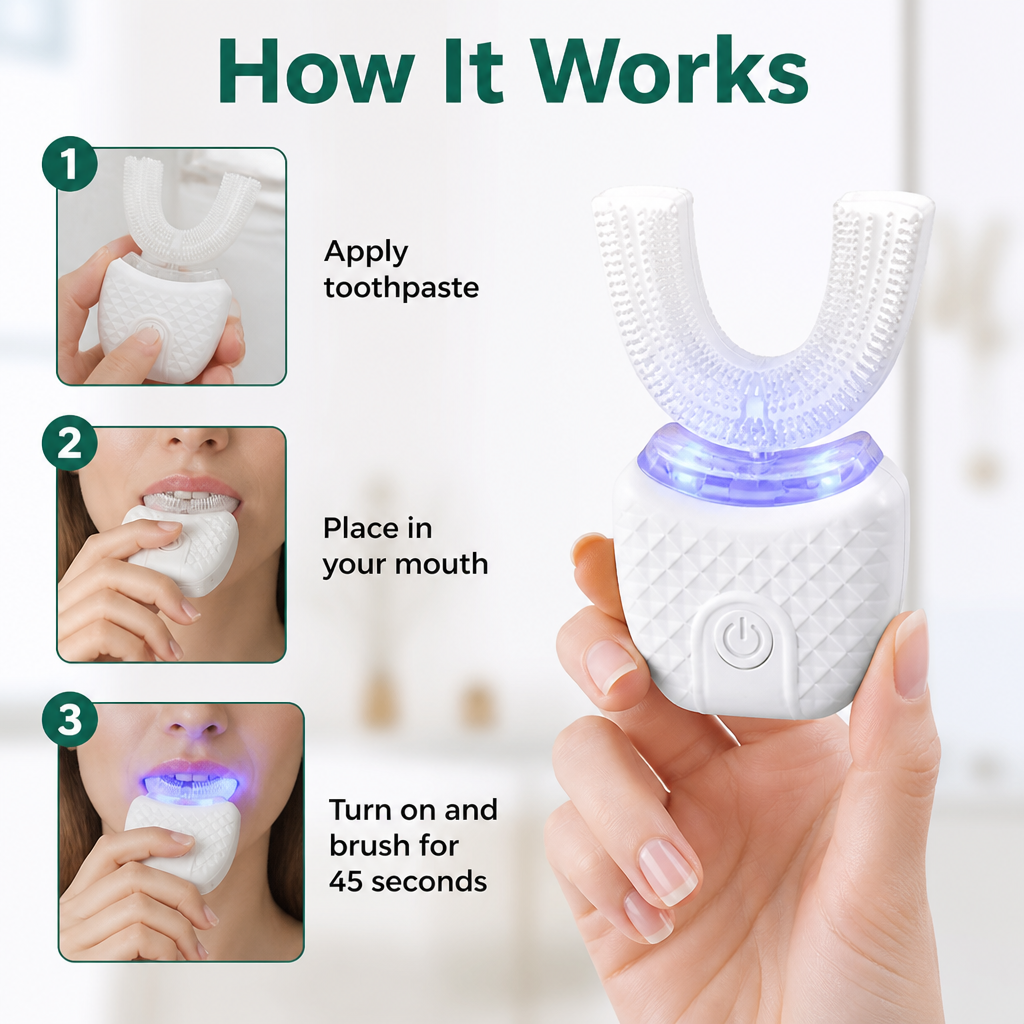 BrightAura™ — Smile Brighter Fast with Effortless, Deep-Clean Power