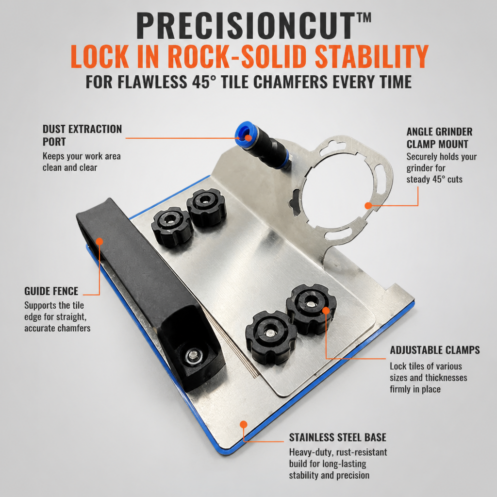 PrecisionCut™ — Lock In Rock-Solid Stability for Flawless 45° Tile Chamfers Every Time