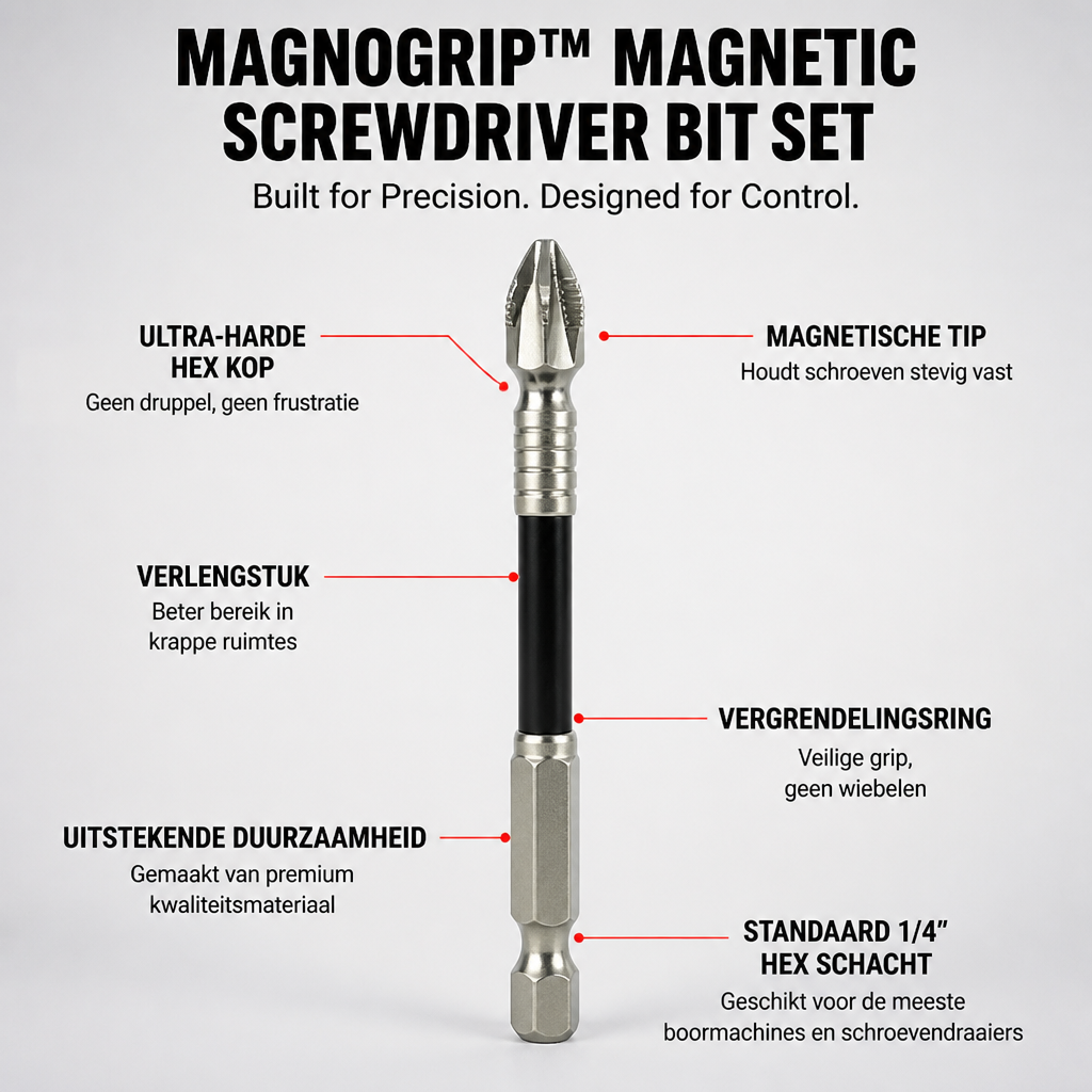 MagnoGrip™ Magnetic Screwdriver Bit Set — Lock Every Screw Instantly for Flawless, Frustration-Free Projects