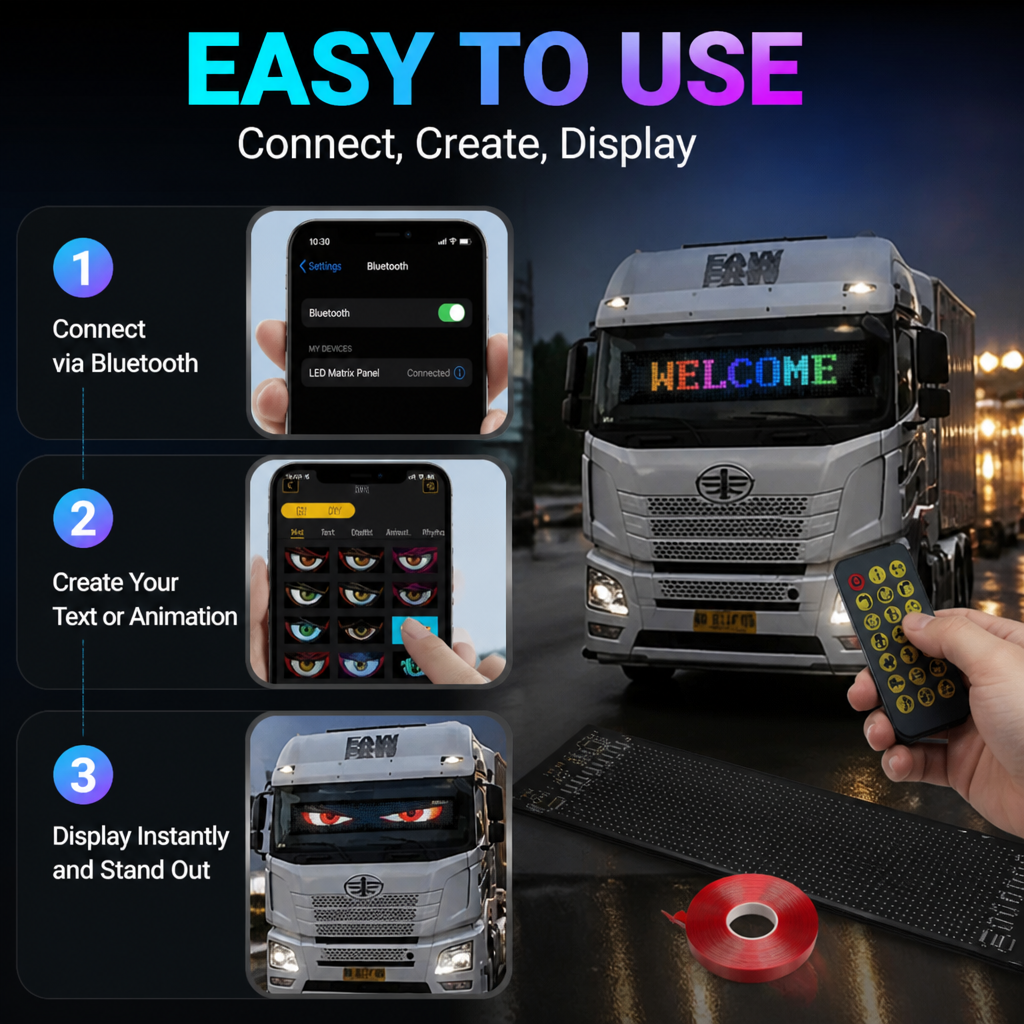 Vyzora™ Matrix LED Screen — Make Your Ride Impossible to Ignore, Anytime, Anywhere