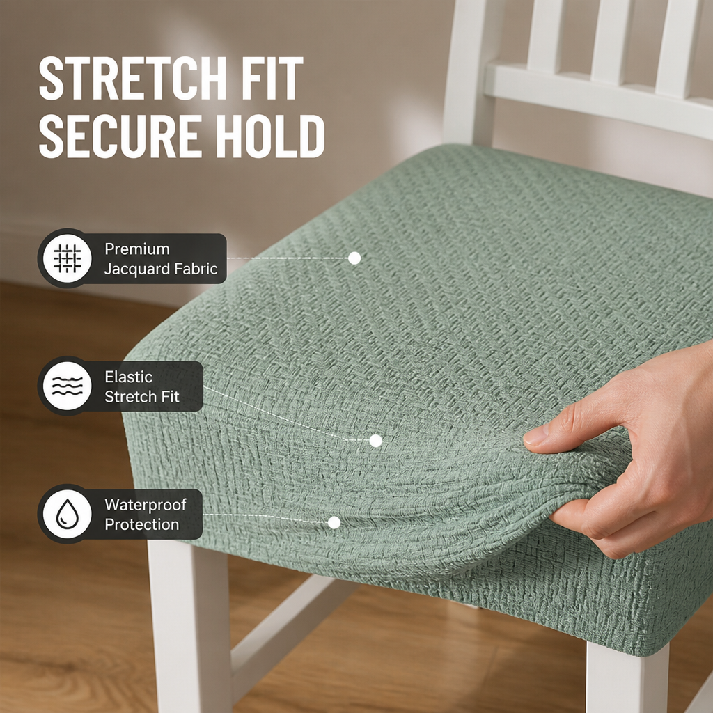 AquaGuard™ Woven Chair Covers — Slip-Resistant Comfort with Unstoppable Waterproof Protection
