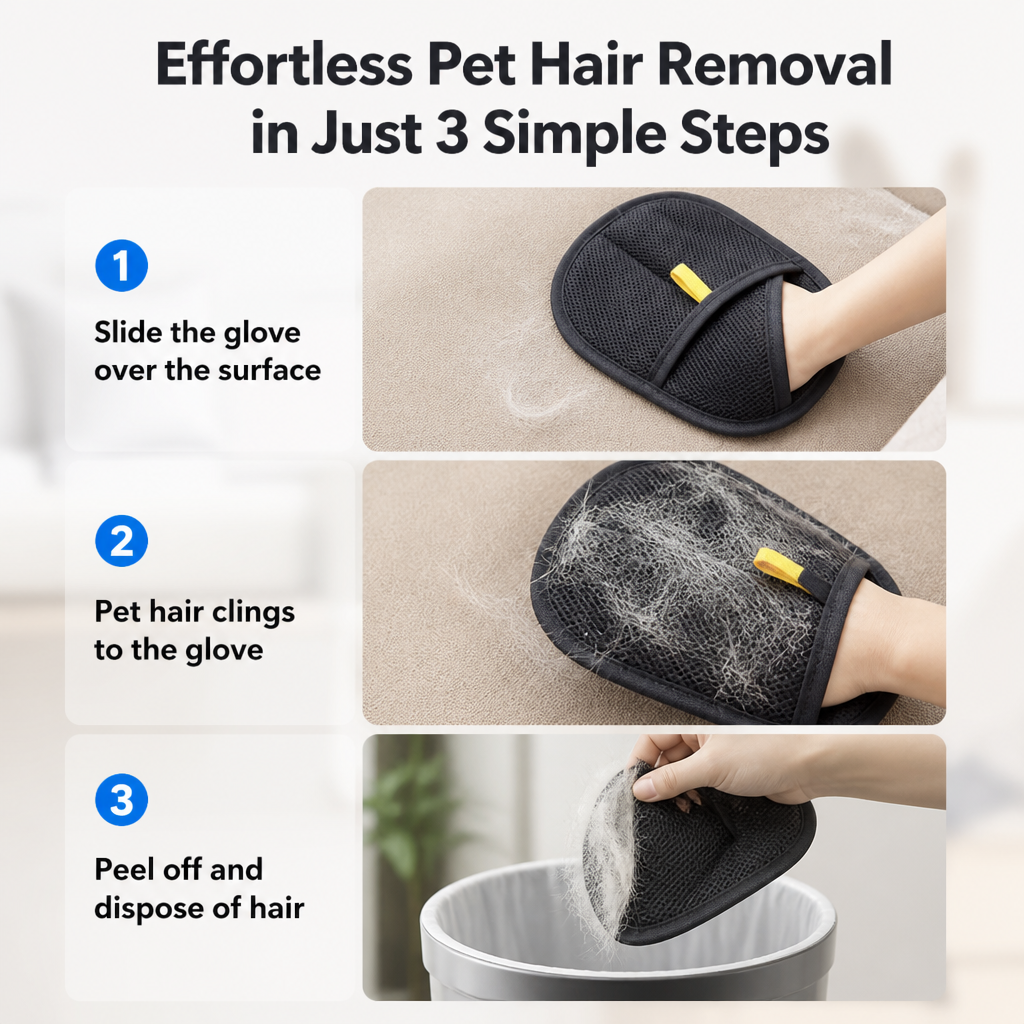FurTamer™ HairGloves — Effortless Pet Hair Control for a Peaceful, Allergy-Free Home