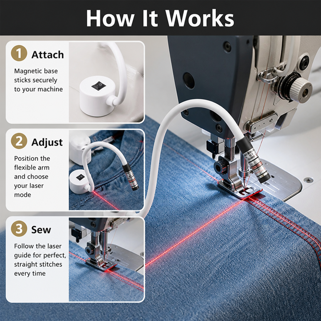 LumiLine™ — Stitch a Dead-Straight Line on Any Machine Without Chalk
