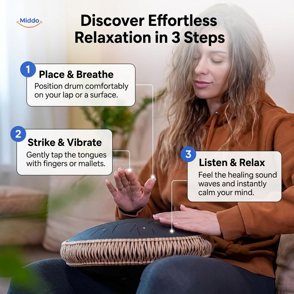 SereniTone™ Steel Tongue Drum — Instantly Melt Stress and Unlock Your Creative Flow