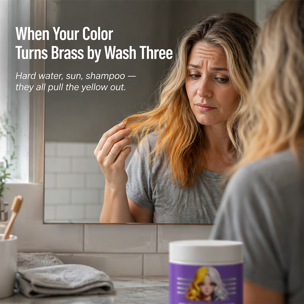 VioletLock™ — Kill Brassy Yellow, Deep-Condition & Keep Blonde Cool Between Salon Visits