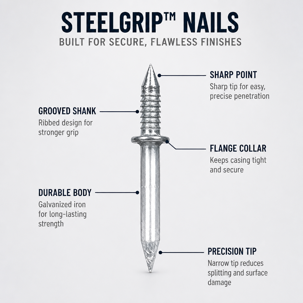 SteelGrip™ Nails — Secure Flawless Casings Without Rust, Damage, or Stress