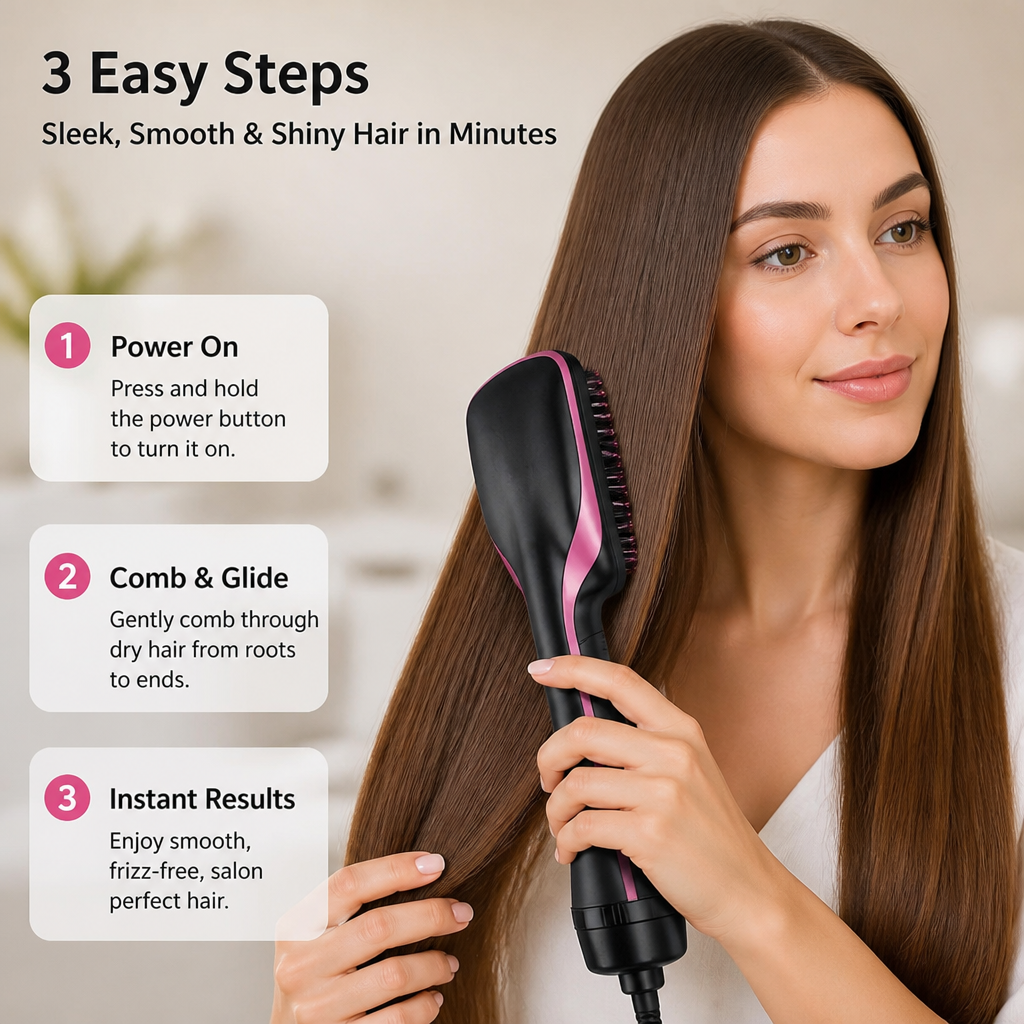LumaSilk™ Ionic Styling Comb — Effortless Frizz-Free Shine That Commands Attention