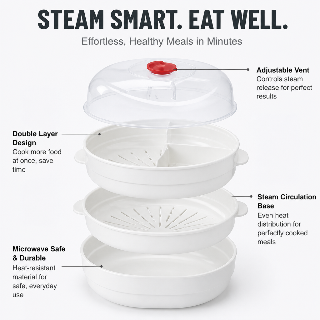 SteamEase™ — Unlock Fast, Flavor-Packed Meals That Energize Your Life