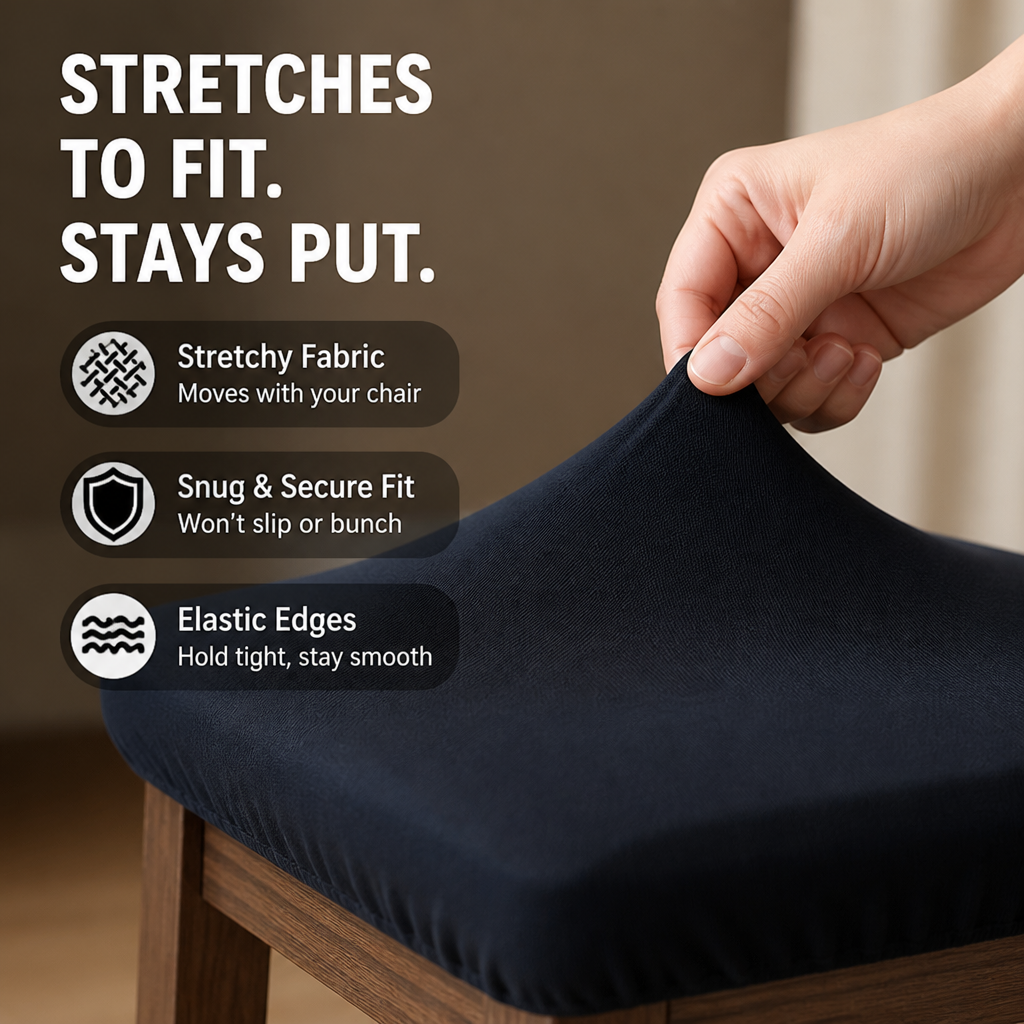 FluidFit™ Chair Covers — Hug Your Chairs with Flawless Style and Spill-Proof Comfort