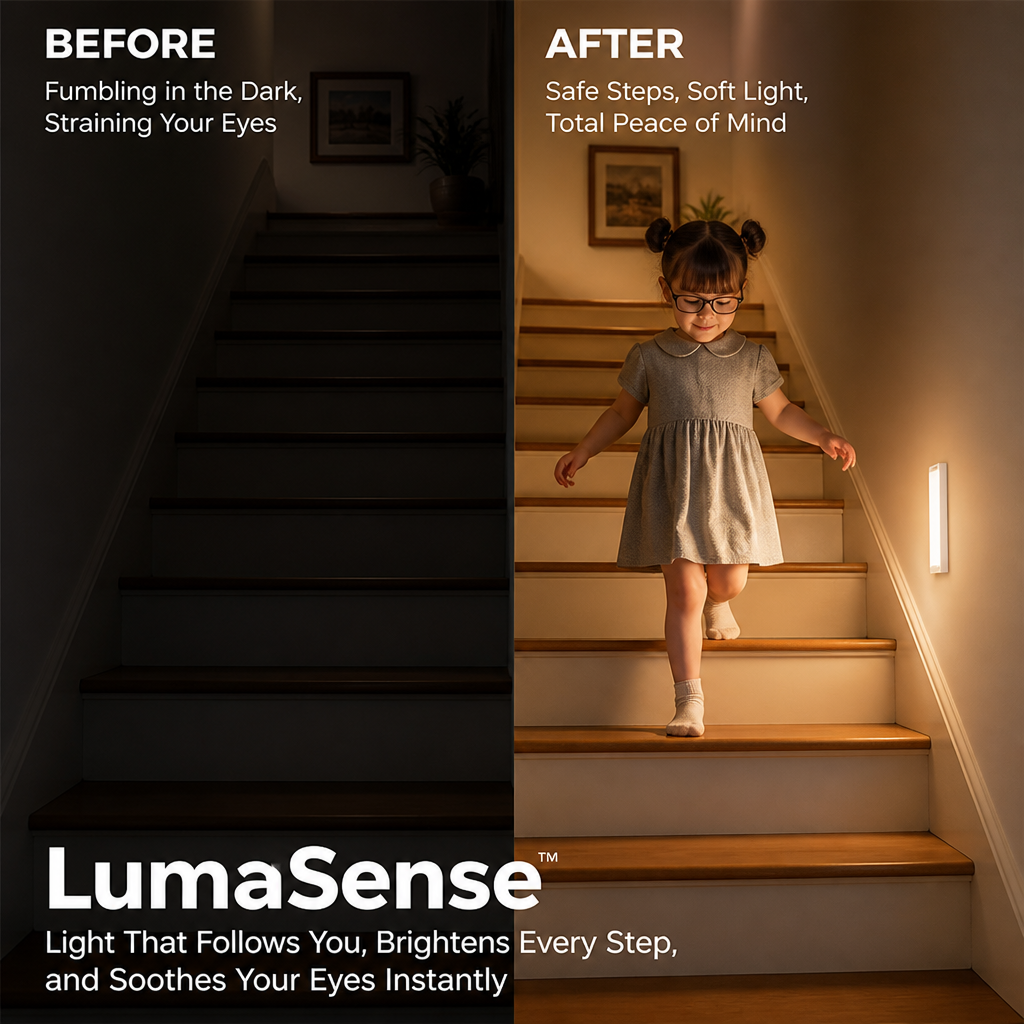 LumaSense™ — Light That Follows You, Brightens Every Step, and Soothes Your Eyes Instantly
