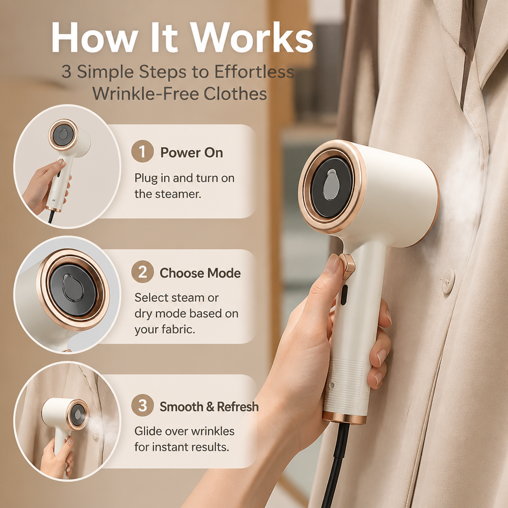 SleekSteam™ — Steam, Dry-Press & Pack Wrinkle-Free Style in Seconds Anywhere